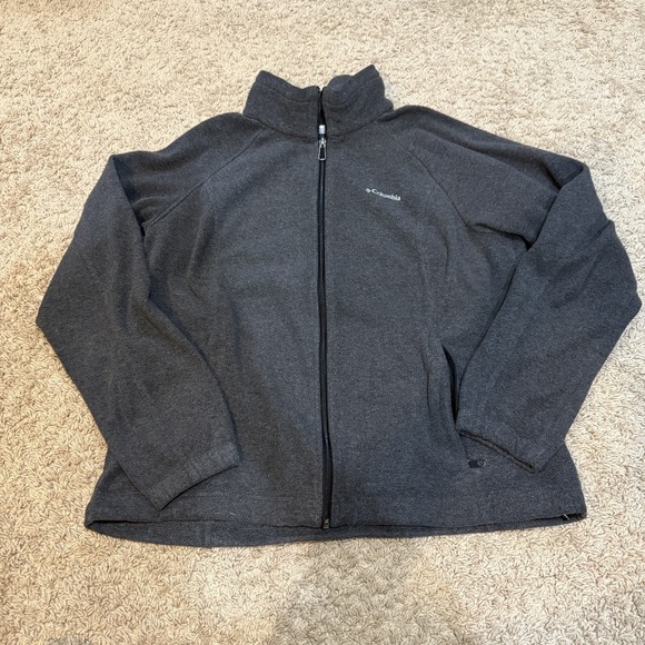 Columbia Jacket Mens XL Gray‎ Full Zip Fleece Outdoors Warm Layer Hiking - Picture 1 of 9